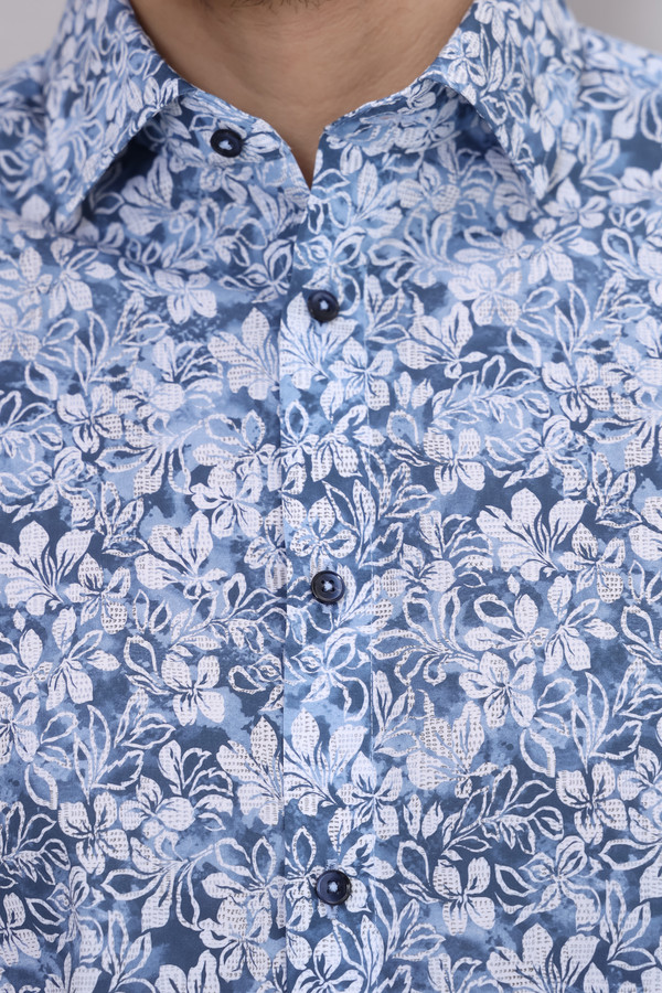 Рубашка с длинным рукавом Venti, размер ворот 44, плечи 56, цвет синий - фото 5