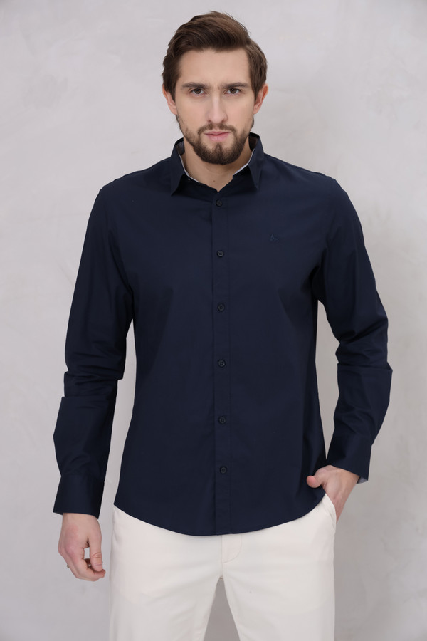 Рубашка с длинным рукавом Lerros, размер 50-52, цвет синий