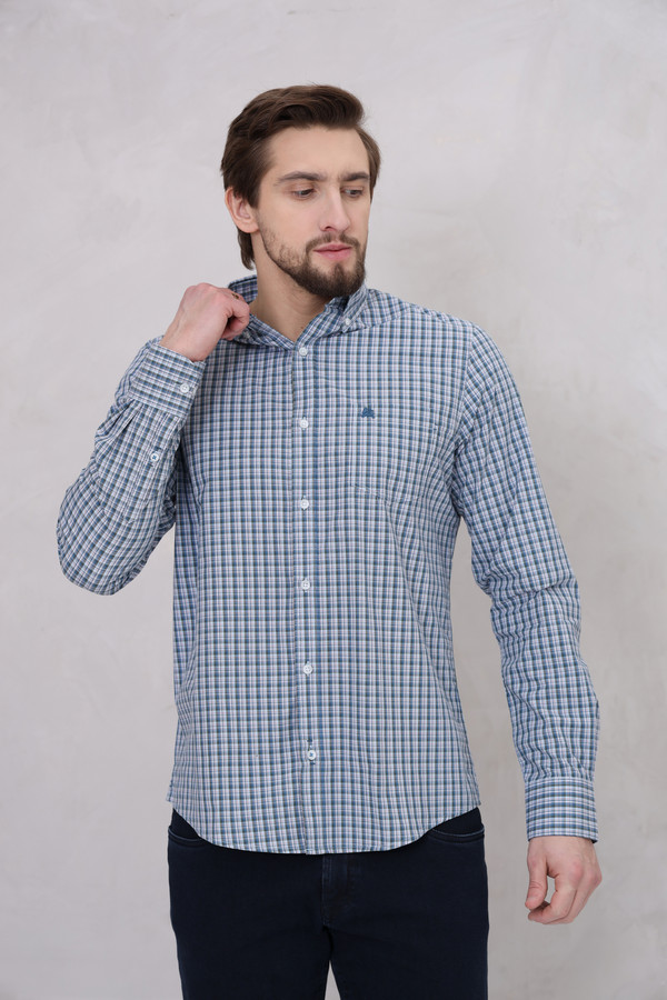 Рубашка с длинным рукавом Lerros, размер 50-52, цвет синий - фото 3