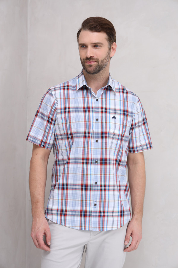 Мужские рубашки с коротким рукавом Lerros, размер 50-52, цвет разноцветный