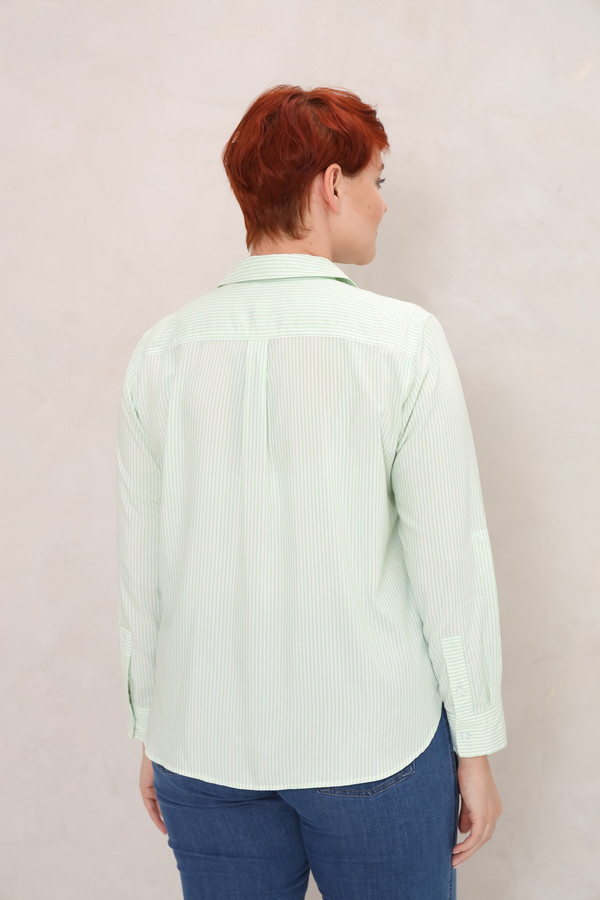 Рубашка с длинным рукавом Olsen, размер 46, цвет зелёный - фото 4