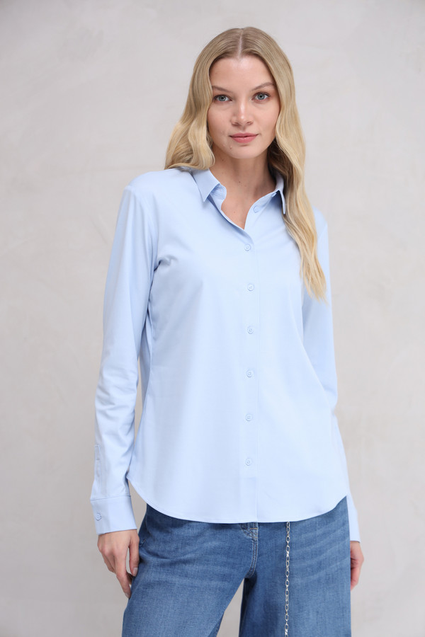 Рубашка с длинным рукавом Gerry Weber, размер 48, цвет голубой