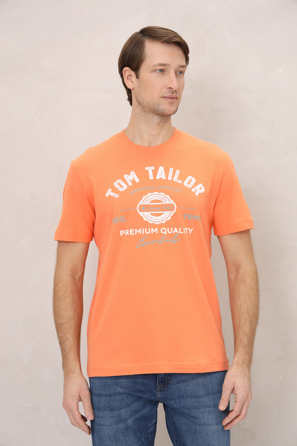 Футболкa Tom Tailor, размер 54-56, цвет оранжевый - фото 1