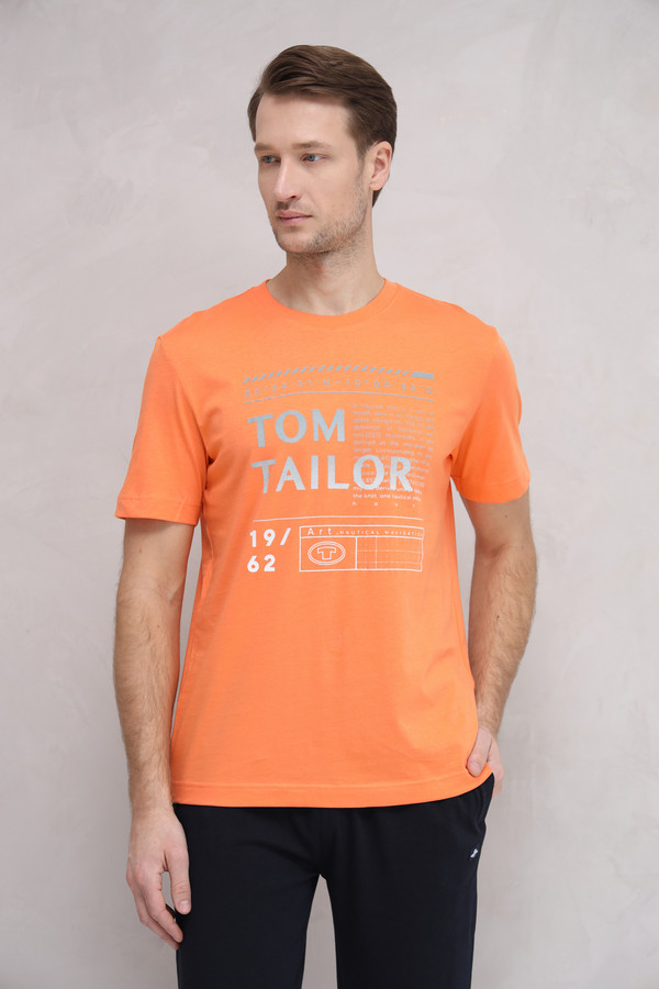 Футболкa Tom Tailor, размер 46-48, цвет оранжевый - фото 3