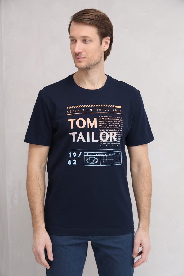 Футболкa Tom Tailor, размер 58-60, цвет синий - фото 1