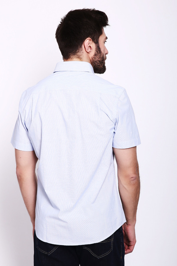 Мужские рубашки с коротким рукавом Just Valeri, размер 40, цвет голубой - фото 3