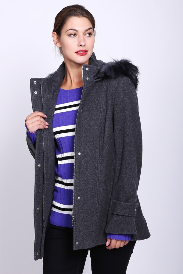 Пальто Just Valeri, размер 44, цвет серый - фото 3