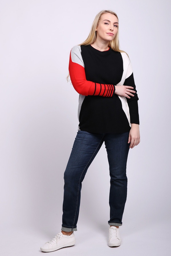 Пуловер Oui, размер 44, цвет разноцветный - фото 3