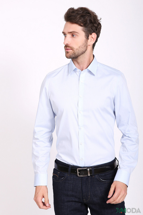 Рубашка с длинным рукавом Olymp, размер ворот 43, плечи 54, цвет голубой - фото 1