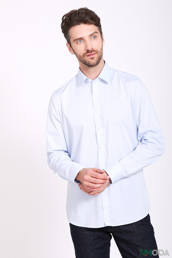 Рубашка с длинным рукавом Olymp, размер ворот 43, плечи 54, цвет голубой - фото 2