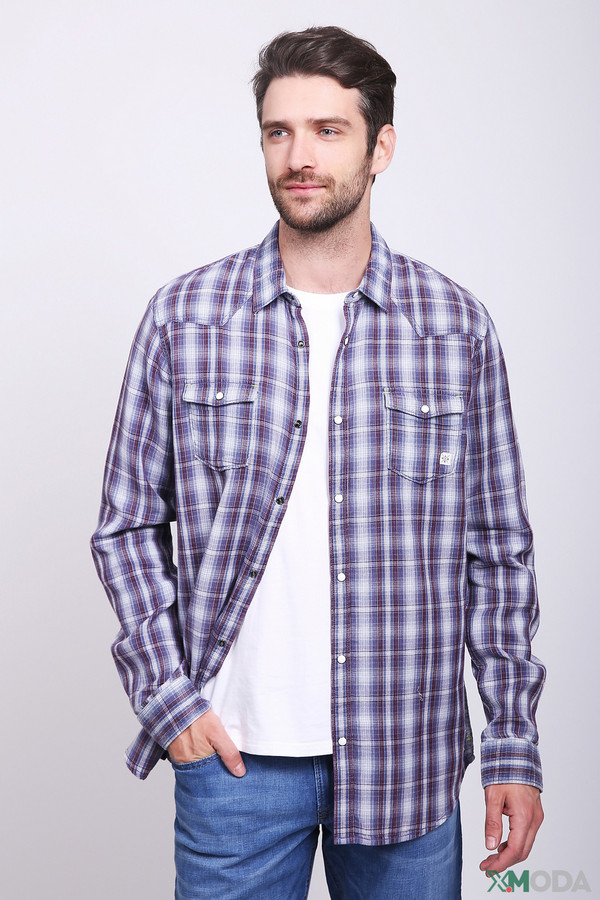 Рубашка с длинным рукавом Lerros, размер 38, цвет сиреневый - фото 1
