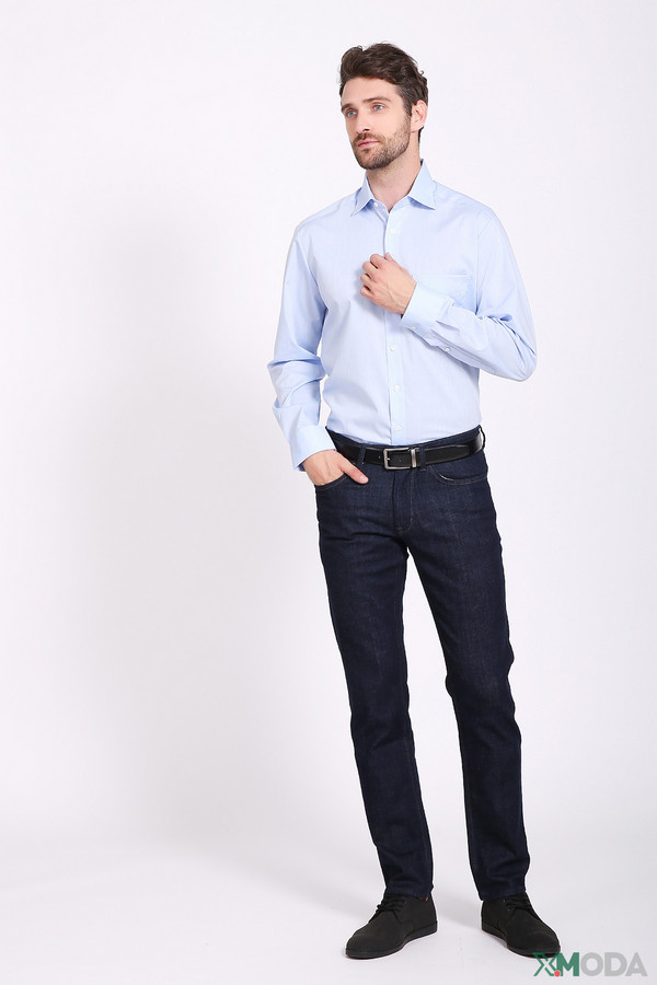 Рубашка с длинным рукавом Olymp, размер вотор 44, плечи 56, цвет голубой - фото 4