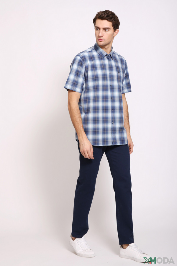 Мужские рубашки с коротким рукавом Lerros, размер 39-40, цвет синий - фото 2
