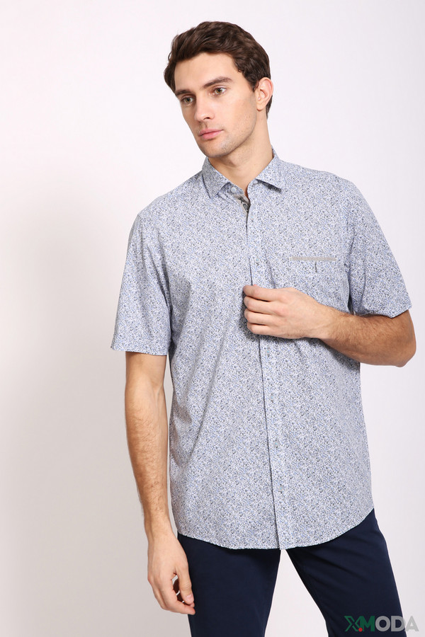 Мужские рубашки с коротким рукавом Casa Moda, размер 39-40, цвет серый - фото 1