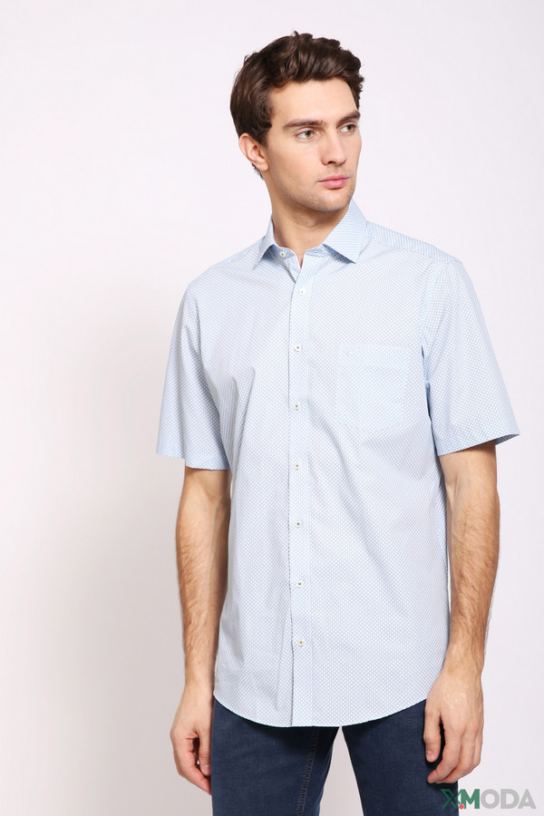 Мужские рубашки с коротким рукавом Casa Moda, размер 41, цвет голубой - фото 1