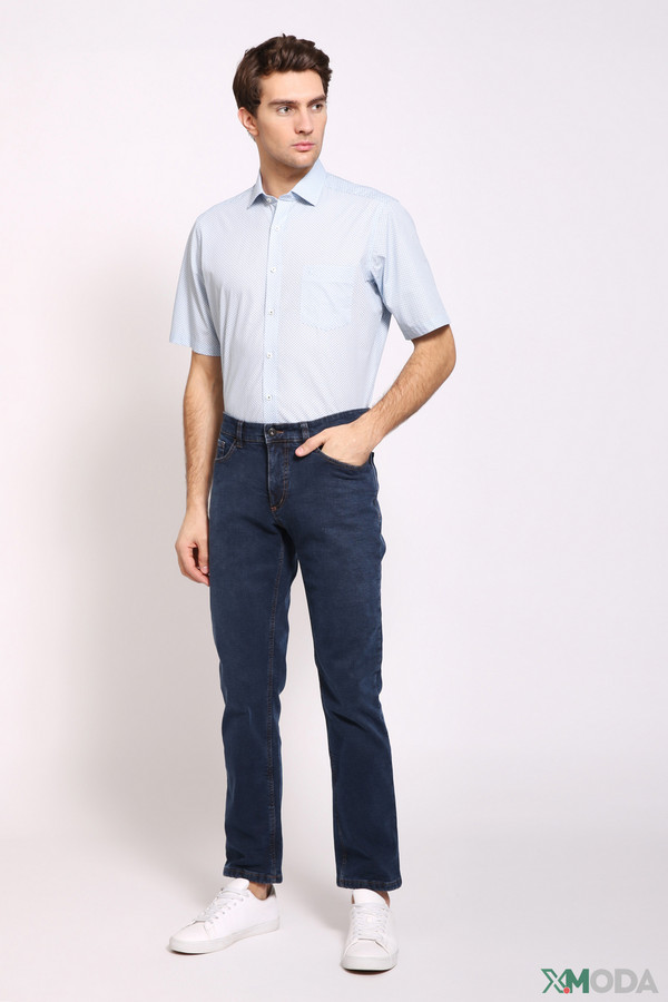 Мужские рубашки с коротким рукавом Casa Moda, размер 41, цвет голубой - фото 2