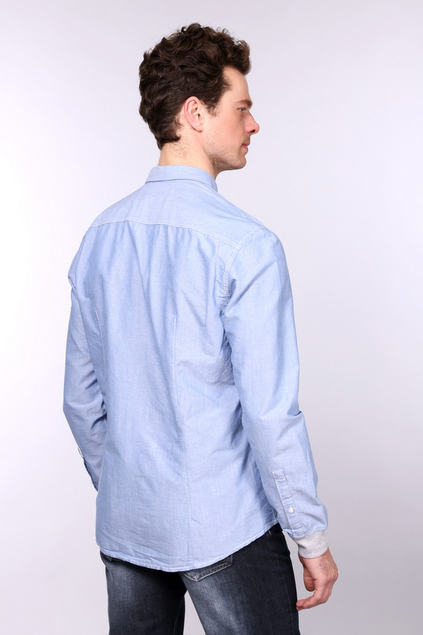 Рубашка с длинным рукавом Tom Tailor, размер 41-42, цвет голубой - фото 2