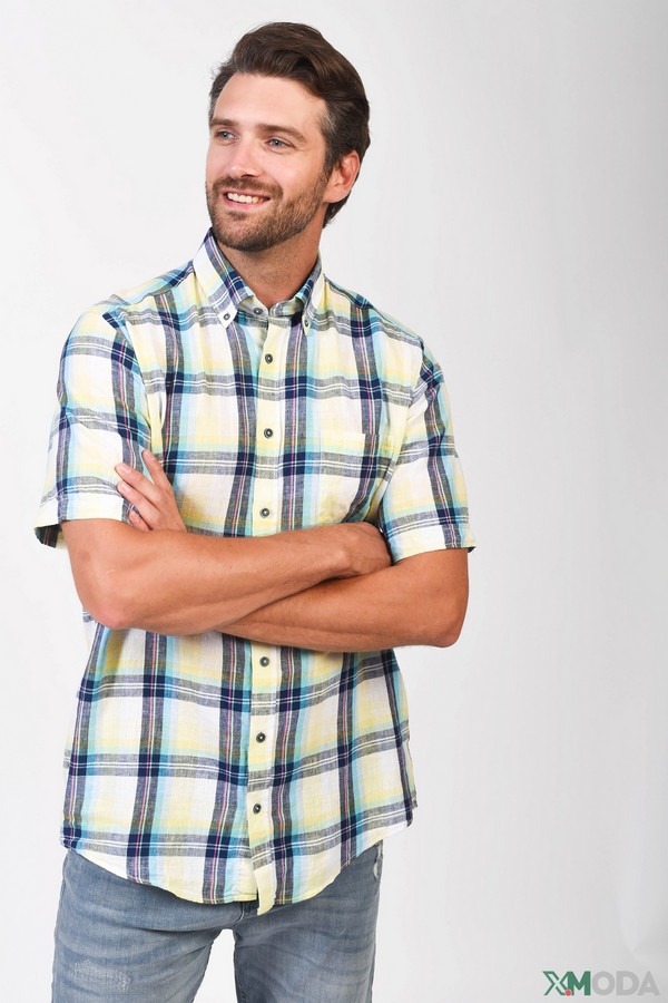 Мужские рубашки с коротким рукавом Casa Moda разноцветного цвета