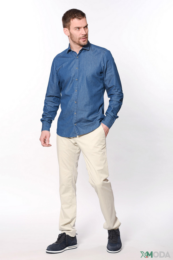 Рубашка с длинным рукавом Olymp, размер 43-44, цвет синий - фото 3