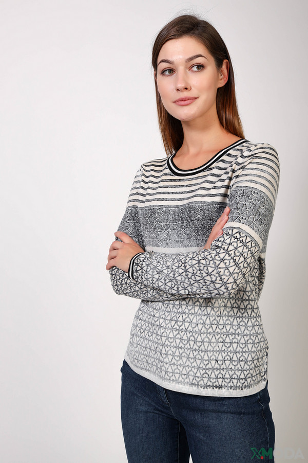 Пуловер Oui, размер 48, цвет серый - фото 1