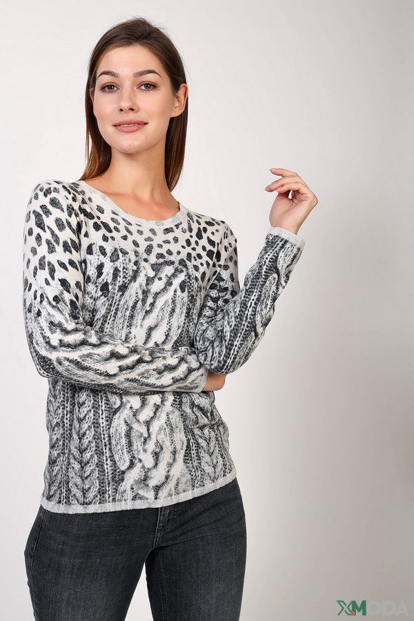 Пуловер Oui, размер 52, цвет серый - фото 1