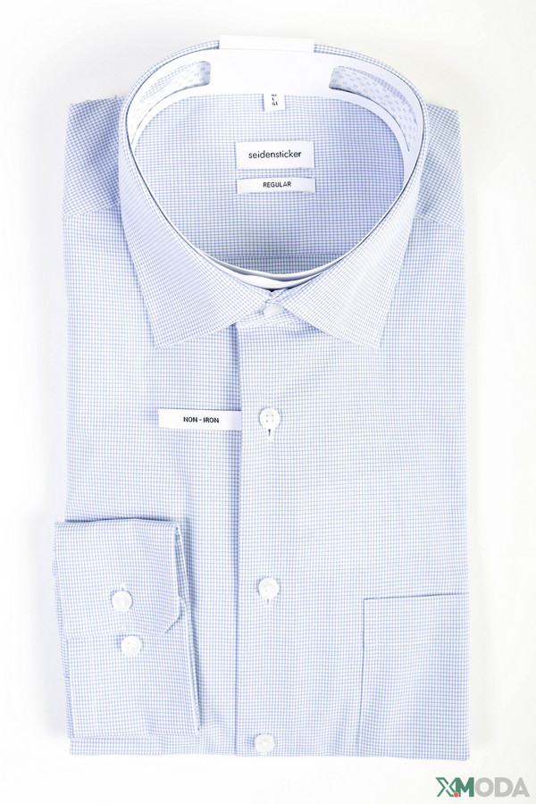 Рубашка с длинным рукавом Seidensticker, размер 41, цвет голубой - фото 5