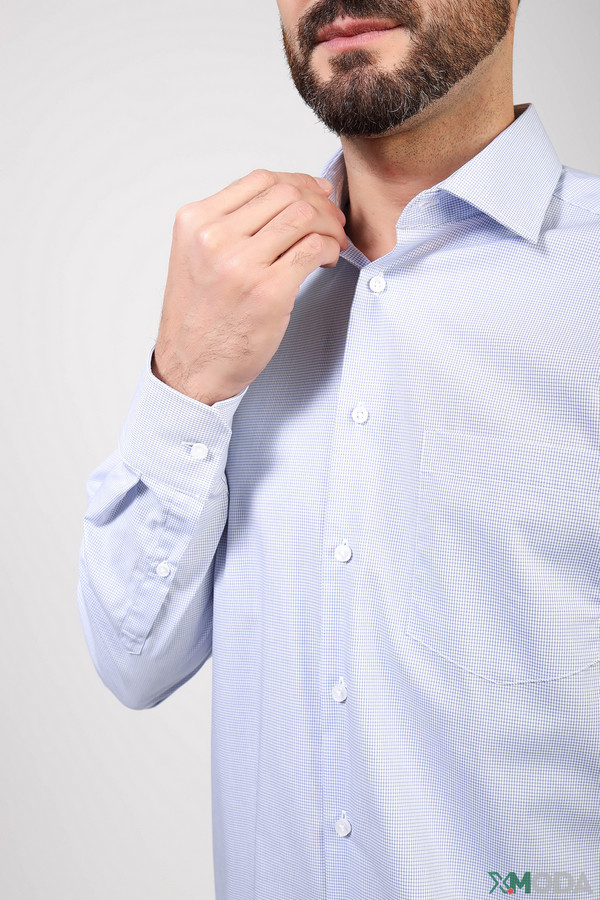Рубашка с длинным рукавом Seidensticker, размер 41, цвет голубой - фото 4