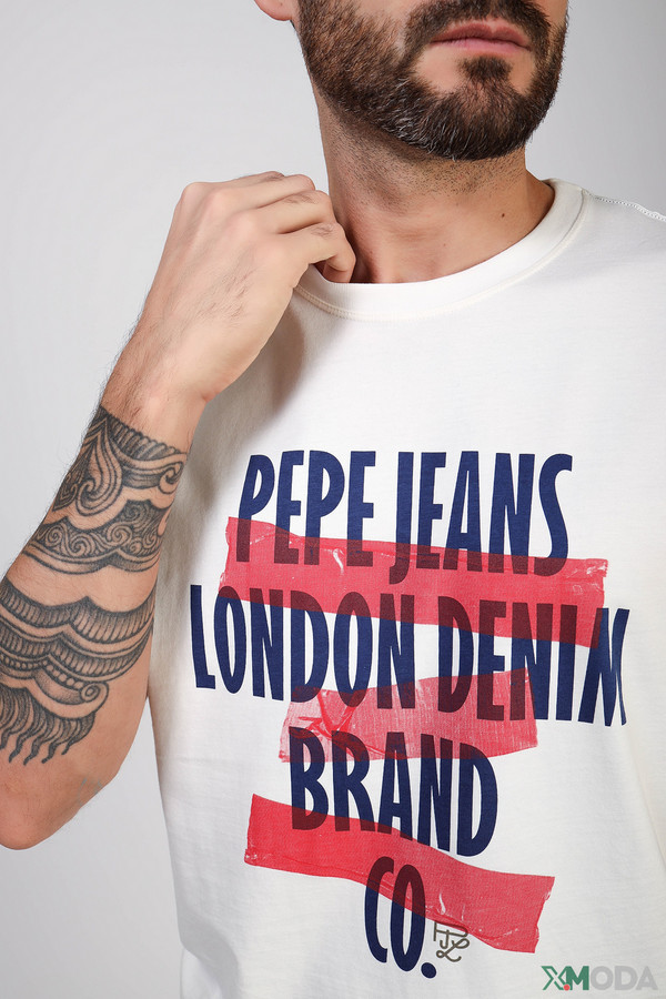 Футболкa Pepe Jeans London, размер 46-48, цвет белый - фото 4