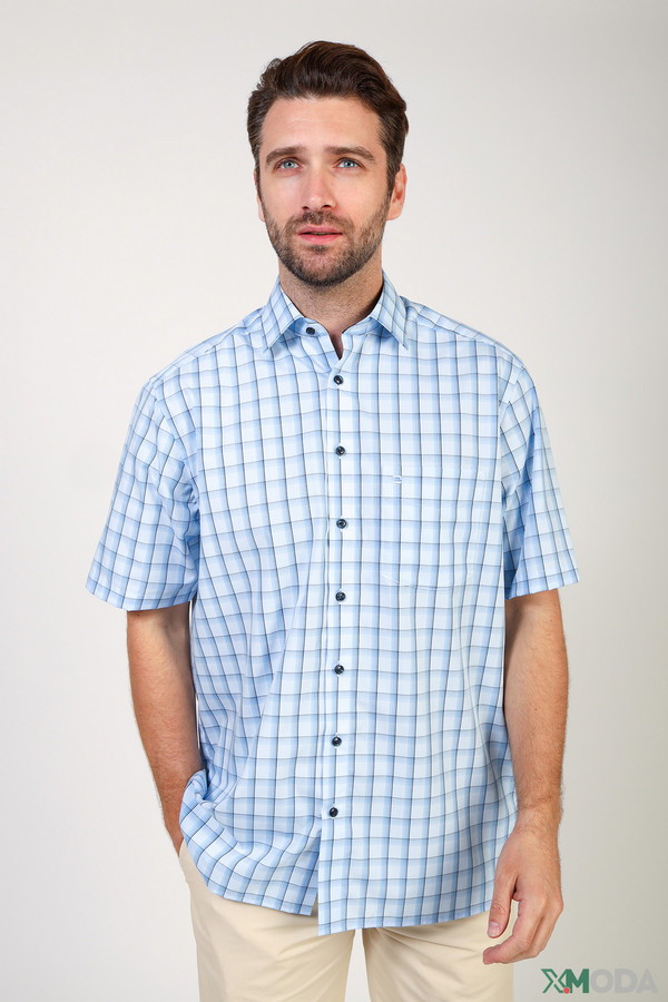 Мужские рубашки с коротким рукавом Olymp, размер ворот 42, плечи 52 - фото 1