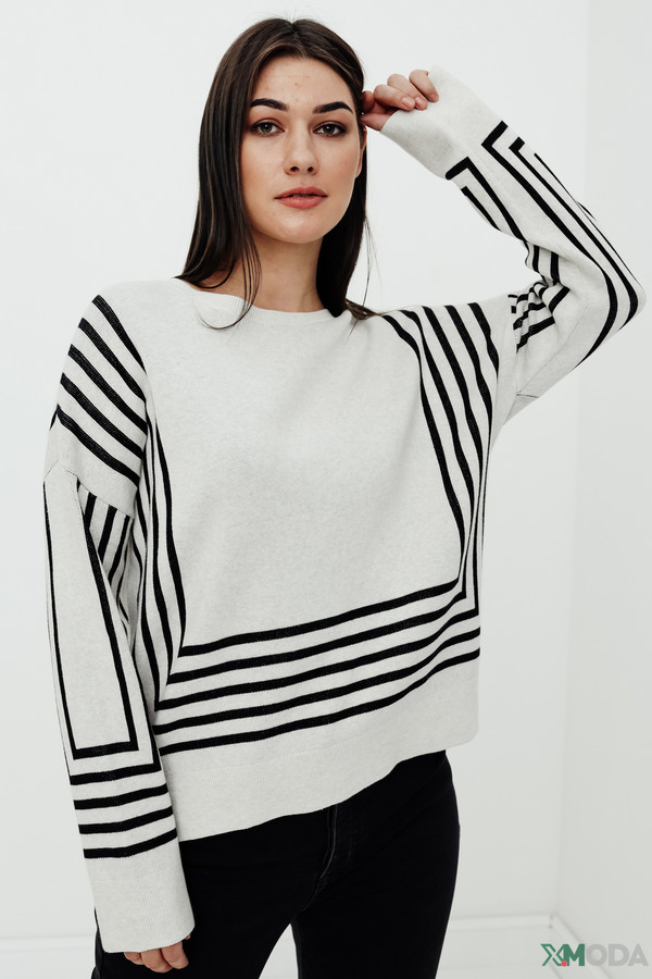 Пуловер Oui, размер 46, цвет разноцветный - фото 1