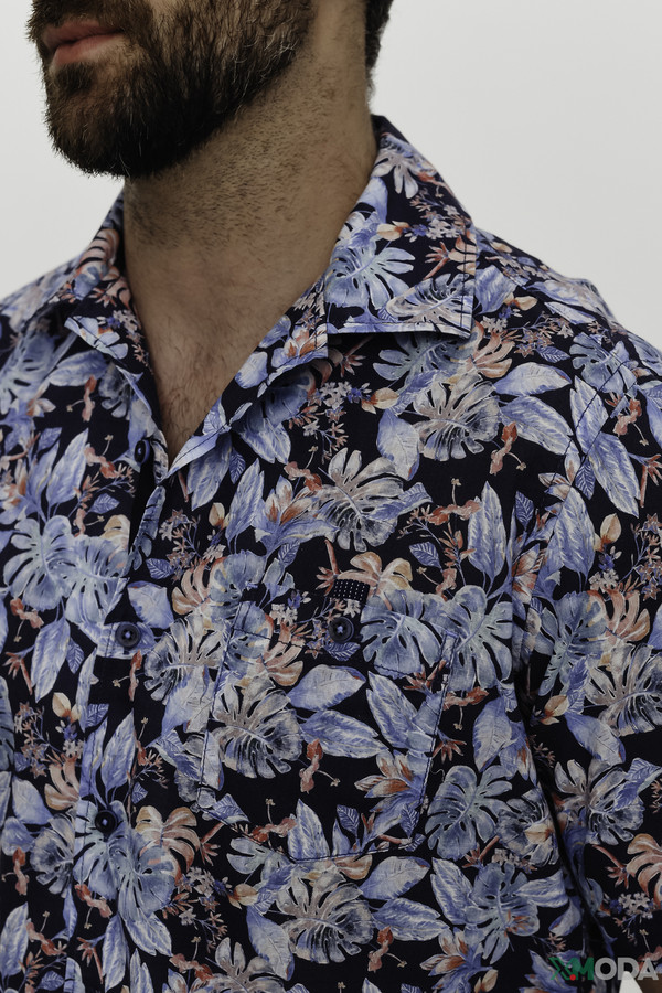 Мужские рубашки с коротким рукавом Casa Moda, размер 46-48, цвет синий - фото 5
