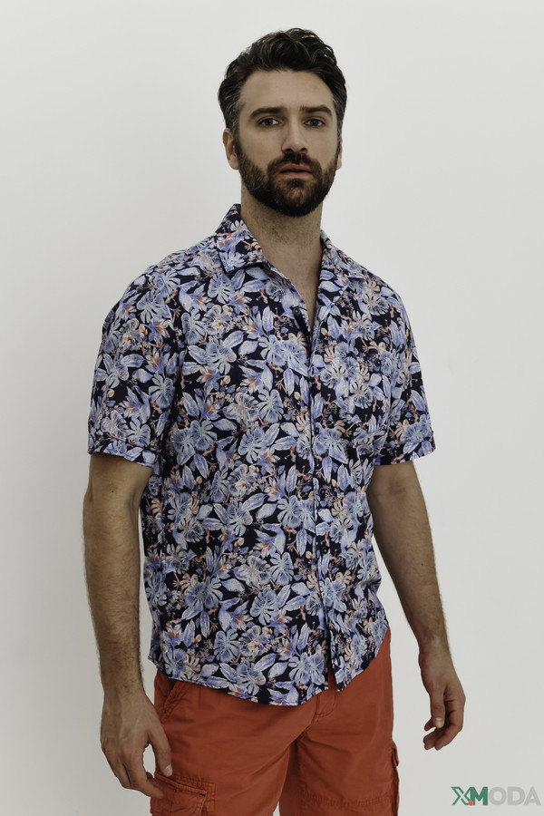 Мужские рубашки с коротким рукавом Casa Moda, размер 46-48, цвет синий - фото 3