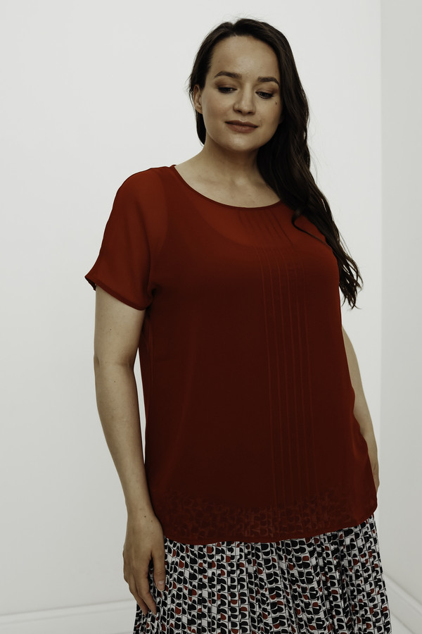 Блузa Lebek, размер 50, цвет красный - фото 3