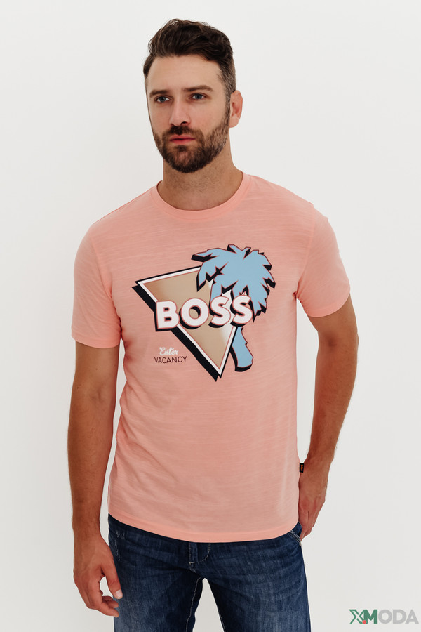 Футболкa Boss Casual, размер 46, цвет голубой - фото 1
