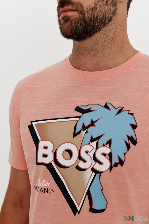 Футболкa Boss Casual, размер 46, цвет голубой - фото 5