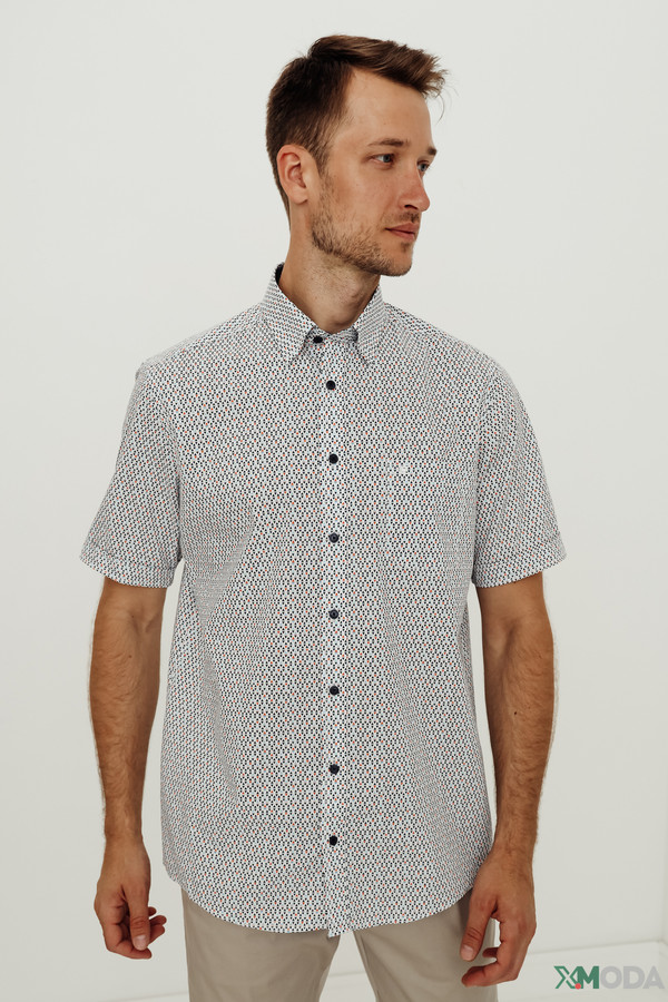 Мужские рубашки с коротким рукавом Casa Moda, размер 50-52, цвет серый - фото 3