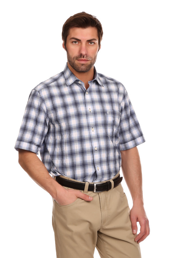 Мужские рубашки с коротким рукавом Casa Moda, размер 41-42, цвет разноцветный - фото 1