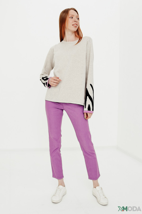 Пуловер Oui, размер 44, цвет серый - фото 2