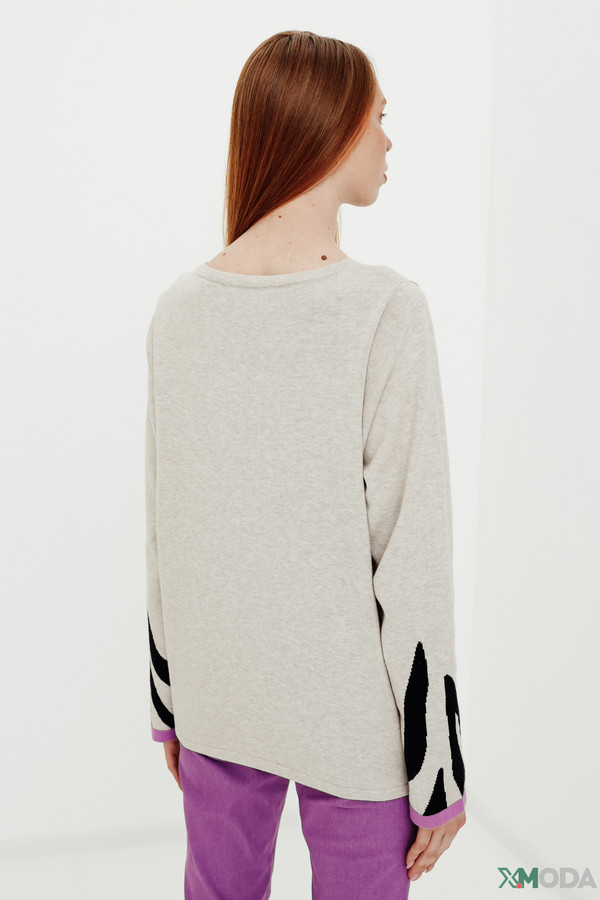 Пуловер Oui, размер 44, цвет серый - фото 5