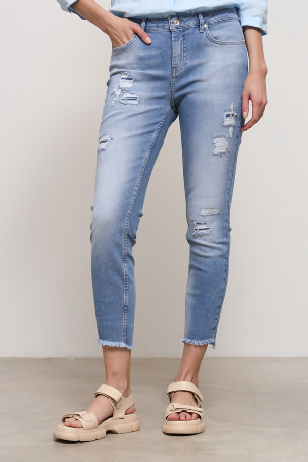 Модные джинсы Monari, размер 48, цвет голубой - фото 1