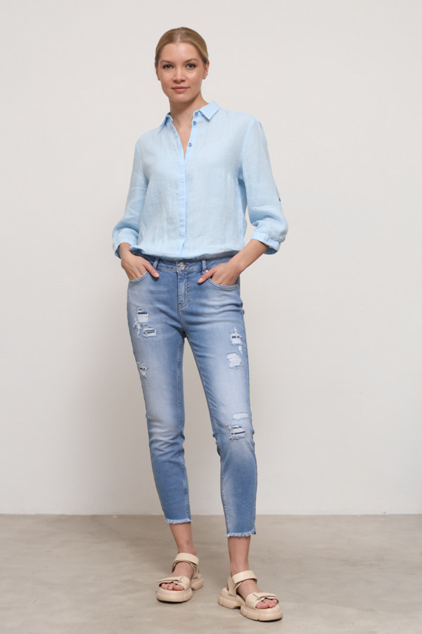 Модные джинсы Monari, размер 48, цвет голубой - фото 2
