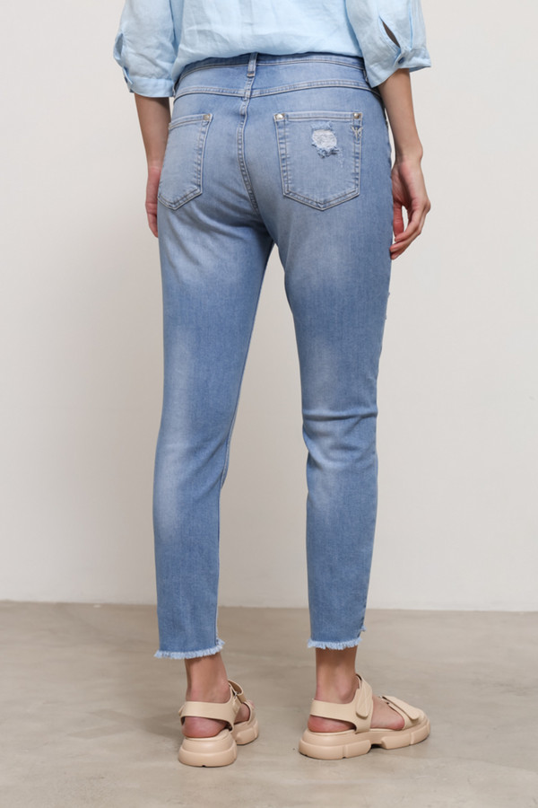 Модные джинсы Monari, размер 48, цвет голубой - фото 4