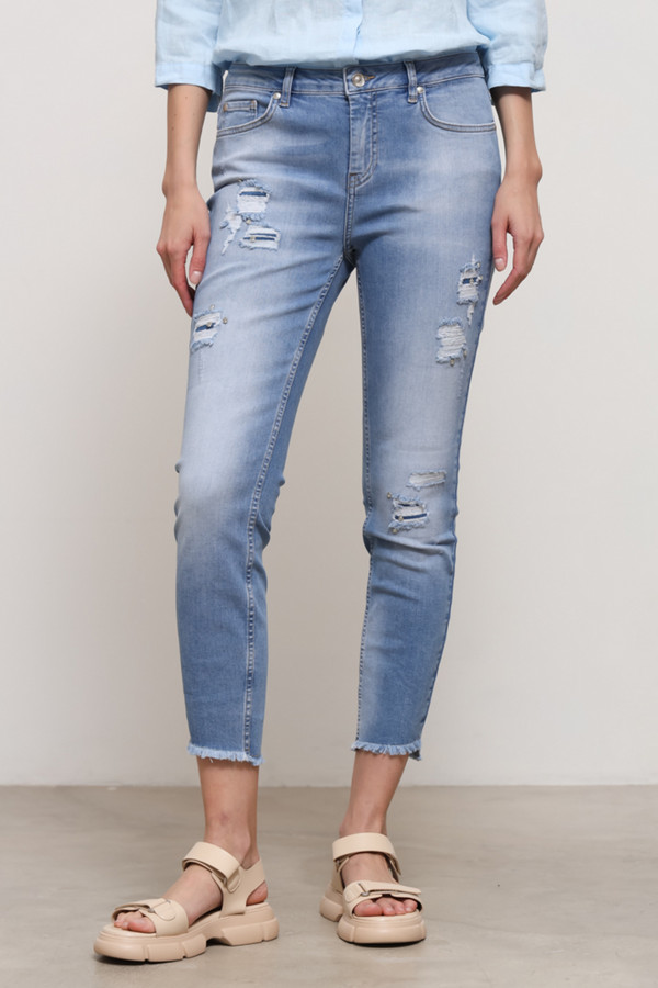 Модные джинсы Monari, размер 48, цвет голубой - фото 3