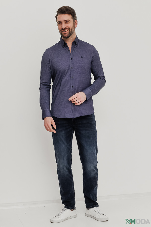 Рубашка с длинным рукавом Lerros, размер 50-52, цвет синий - фото 2
