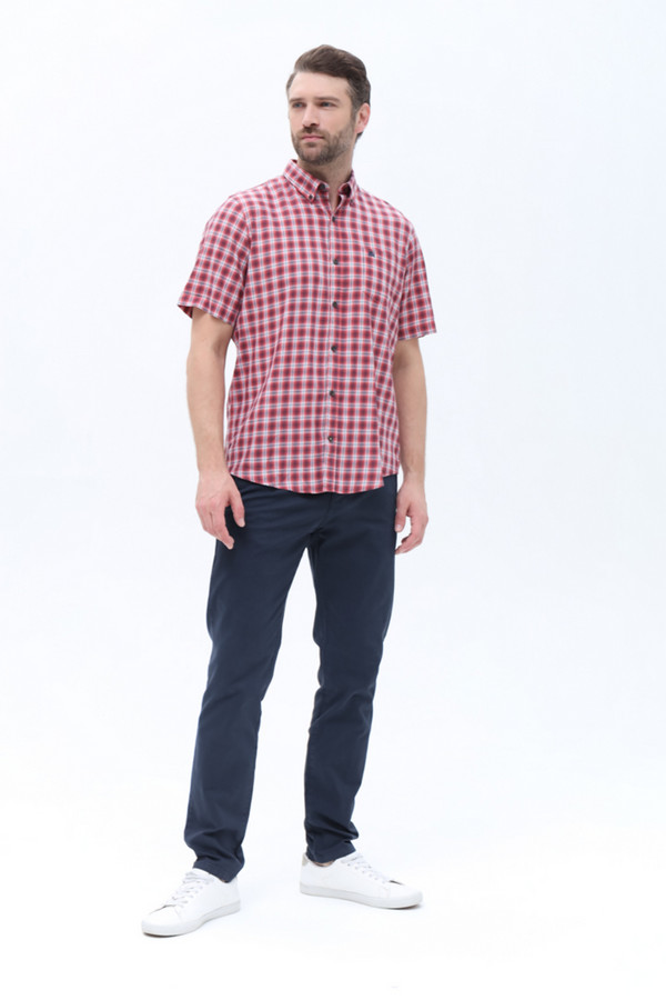 Мужские рубашки с коротким рукавом Lerros, размер 50-52, цвет красный - фото 2