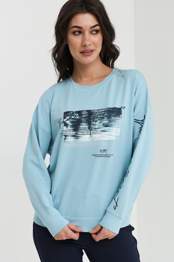 Пуловер Lecomte, размер 48, цвет голубой - фото 3