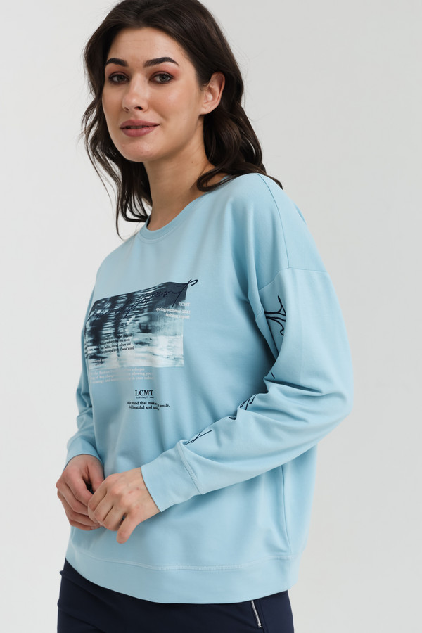 Пуловер Lecomte, размер 48, цвет голубой - фото 1