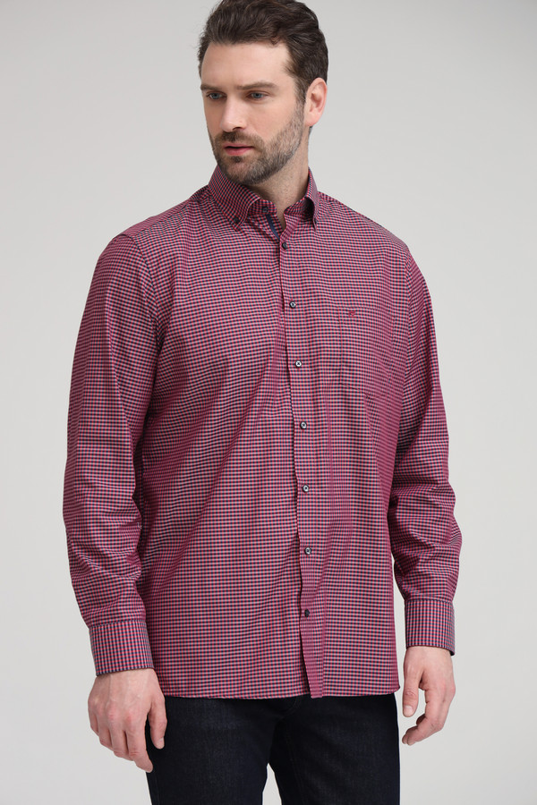 Рубашка с длинным рукавом Casa Moda бордового цвета