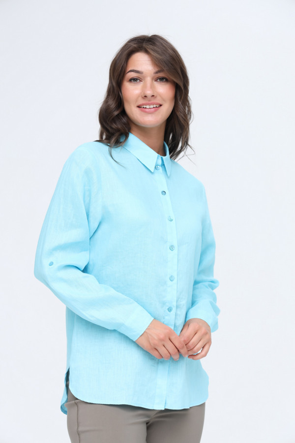 Рубашка с длинным рукавом Bianca, размер 52, цвет голубой - фото 3