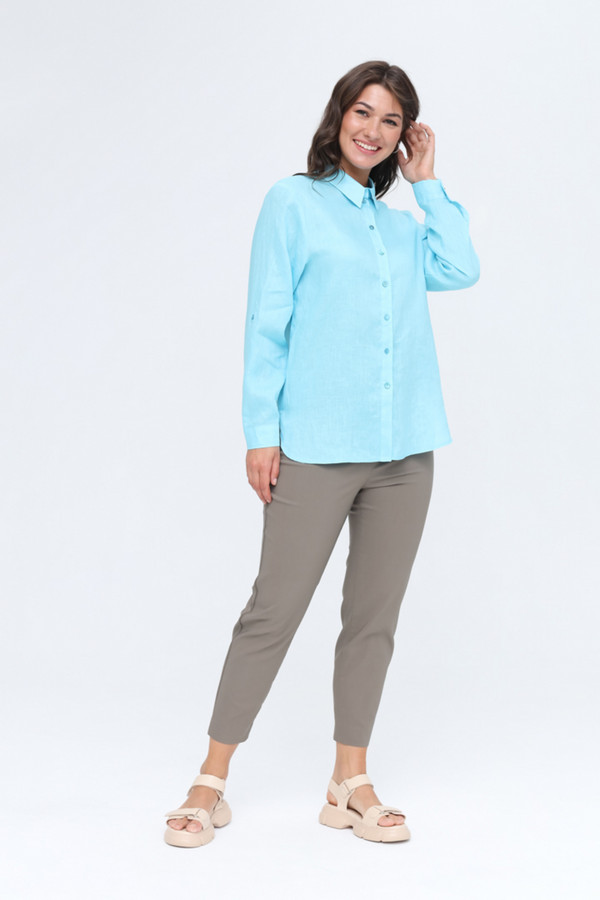Рубашка с длинным рукавом Bianca, размер 52, цвет голубой - фото 2